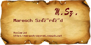 Maresch Szórád névjegykártya